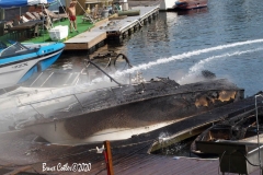 Multiple Boats go up in a blaze in a Sheepshead Bay Boat Marina.  Special units were called in to extinguish boats that were engulfed in flames, smoke could be seen for miles as boats burned and at least one capsized while it was moored in it's dock space.   8/14/2020