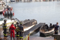 Multiple Boats go up in a blaze in a Sheepshead Bay Boat Marina.  Special units were called in to extinguish boats that were engulfed in flames, smoke could be seen for miles as boats burned and at least one capsized while it was moored in it's dock space.   8/14/2020