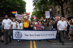 The New York City Council marches in the Pride Parade in Brooklyn, New York on June 11,  2022.  (Photo by Gabriele Holtermann/Sipa USA)