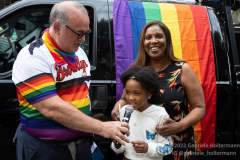 NY State Attorney General Tish James (R) attends the Brooklyn Pride Parade in Brooklyn, New York on June 11,  2022.  (Photo by Gabriele Holtermann/Sipa USA)