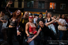 Parade revelers enjoy the Pride Parade in Brooklyn, New York on June 11,  2022.  (Photo by Gabriele Holtermann/Sipa USA)