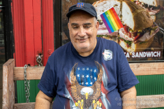 A man joins the Brooklyn Pride Festival in Brooklyn, New York on June 11,  2022.  (Photo by Gabriele Holtermann/Sipa USA)