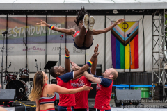 Cheer New York performs at the Brooklyn Pride Festival in Brooklyn, New York on June 11,  2022.  (Photo by Gabriele Holtermann/Sipa USA)