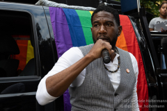 NYC Public Advocate Jumaane Williams addresses the crowd at the Brooklyn Pride Parade in Brooklyn, New York on June 11,  2022.  (Photo by Gabriele Holtermann/Sipa USA)