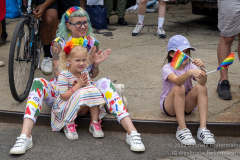 Brooklynites listen to performers at the Brooklyn Pride Festival in Brooklyn, New York on June 11,  2022.  (Photo by Gabriele Holtermann/Sipa USA)