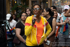 Speaker of the New York City Council Adrienne Adams addresses the crowd at the Brooklyn Pride Parade in Brooklyn, New York on June 11,  2022.  (Photo by Gabriele Holtermann/Sipa USA)