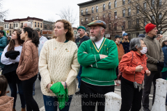 Brooklynites enjoy the return of the St. Patrick's Day Parade in the Park Slope neighborhood of Brooklyn, NY, on Mar. 20, 2022. (Photo by Gabriele Holtermann)