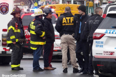 April 12, 2022  New York, Mass shooting on New York City Train. A person dressed in a Neon Green Construction Workers Vest as the train pulled into the station he set off a smoke grenade then proceeded to shoot passengers
16 people injured, 10 shot and 5 in critical condition.
