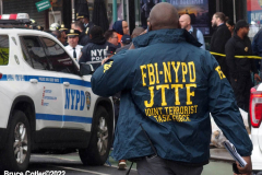 April 12, 2022  New York, Mass shooting on New York City Train. A person dressed in a Neon Green Construction Workers Vest as the train pulled into the station he set off a smoke grenade then proceeded to shoot passengers
16 people injured, 10 shot and 5 in critical condition.