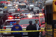 April 12, 2022  New York, Mass shooting on New York City Train. A person dressed in a Neon Green Construction Workers Vest as the train pulled into the station he set off a smoke grenade then proceeded to shoot passengers
16 people injured, 10 shot and 5 in critical condition.