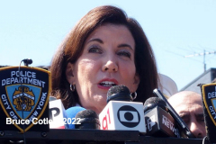 April 12, 2022  New York, Mass shooting on New York City Train. A person dressed in a Neon Green Construction Workers Vest as the train pulled into the station he set off a smoke grenade then proceeded to shoot passengers
16 people injured, 10 shot and 5 in critical condition.  NY Governor Kathy Hochul