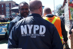 April 12, 2022  New York, Mass shooting on New York City Train. A person dressed in a Neon Green Construction Workers Vest as the train pulled into the station he set off a smoke grenade then proceeded to shoot passengers
16 people injured, 10 shot and 5 in critical condition.