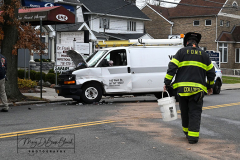 Car Accident
Forest and Bement Avenues
Staten Island, NY
Thursday, December 02, 2021
For Credit:  Mary DiBiase Blaich

An elderly woman drove a red Toyota Venza with Florida license plates through the parking lot property fence of the Staaten Restaurant located at Forest and Bement Avenues in the West Brighton area of Staten Island.  The accident occured shortly before noon today.  The woman then crashed into a Verizon truck on Forest Avenue.  She was placed in an ambulance to be checked out.  Responding were FDNY, NYPD and EMS from Richmond University Hospital.