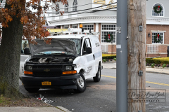 Car Accident
Forest and Bement Avenues
Staten Island, NY
Thursday, December 02, 2021
For Credit:  Mary DiBiase Blaich

An elderly woman drove a red Toyota Venza with Florida license plates through the parking lot property fence of the Staaten Restaurant located at Forest and Bement Avenues in the West Brighton area of Staten Island.  The accident occured shortly before noon today.  The woman then crashed into a Verizon truck on Forest Avenue.  She was placed in an ambulance to be checked out.  Responding were FDNY, NYPD and EMS from Richmond University Hospital.