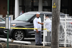 Car Accident
Forest and Bement Avenues
Staten Island, NY
Thursday, December 02, 2021
For Credit:  Mary DiBiase Blaich

An elderly woman drove a red Toyota Venza with Florida license plates through the parking lot property fence of the Staaten Restaurant located at Forest and Bement Avenues in the West Brighton area of Staten Island.  The accident occured shortly before noon today.  The woman then crashed into a Verizon truck on Forest Avenue.  She was placed in an ambulance to be checked out.  Responding were FDNY, NYPD and EMS from Richmond University Hospital.