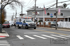 Car Accident
Forest and Bement Avenues
Staten Island, NY
Thursday, December 02, 2021
For Credit:  Mary DiBiase Blaich

An elderly woman drove a red Toyota Venza with Florida license plates through the parking lot property fence of the Staaten Restaurant located at Forest and Bement Avenues in the West Brighton area of Staten Island.  The accident occured shortly before noon today.  The woman then crashed into a Verizon truck on Forest Avenue.  She was placed in an ambulance to be checked out.  Responding were FDNY, NYPD and EMS from Richmond University Hospital.