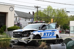 Police responded to a vehicular accident on Sunday evening in Staten Island at the intersection at Forest Avenue and Broadway in West Brighton. The accident involved a NYPD  vehicle plus a livery car and a private vehicle. Several people were injured including police officers. A woman waiting for a bus was struck by the police vehicle and taken to Staten Island University Hospital.