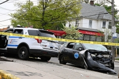 Police responded to a vehicular accident on Sunday evening in Staten Island at the intersection at Forest Avenue and Broadway in West Brighton. The accident involved a NYPD  vehicle plus a livery car and a private vehicle. Several people were injured including police officers. A woman waiting for a bus was struck by the police vehicle and taken to Staten Island University Hospital.