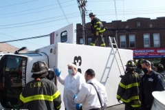 New York-  Nine People injured in Rollover crash involving a Ambulance  at the corner ofAvenue N and Schenectady Ave. The injured patients were taken to area hospitals.
One person was listed in critical condition and may not survive. New York Police Department
Highway CIS unit was called to the scene to investigate the accident.
