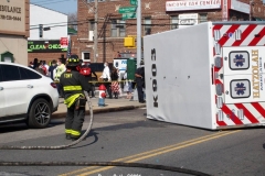 New York-  Nine People injured in Rollover crash involving a Ambulance  at the corner ofAvenue N and Schenectady Ave. The injured patients were taken to area hospitals.
One person was listed in critical condition and may not survive. New York Police Department
Highway CIS unit was called to the scene to investigate the accident.