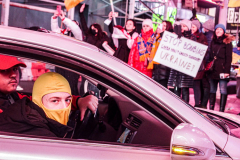 Hundreds of Ukrainians took to Times Square to protest the Russian invasion of the Ukraine and to welcome a protest car rally that started in Brooklyn, New York and ended in the Square.
Together they chanted “Stop Putin’s War” and “Protect Ukrainian Skies” amongst others.
Many fear the unknown and for the worst while attacks and mayhem riddle the Ukraine still. Midtown, Manhattan. Friday, February 25, 2022