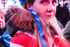 Hundreds of Ukrainians took to Times Square to protest the Russian invasion of the Ukraine and to welcome a protest car rally that started in Brooklyn, New York and ended in the Square.
Together they chanted “Stop Putin’s War” and “Protect Ukrainian Skies” amongst others.
Many fear the unknown and for the worst while attacks and mayhem riddle the Ukraine still. Midtown, Manhattan. Friday, February 25, 2022