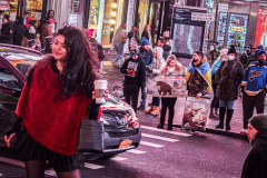 Hundreds of Ukrainians took to Times Square to protest the Russian invasion of the Ukraine and to welcome a protest car rally that started in Brooklyn, New York and ended in the Square.
Together they chanted “Stop Putin’s War” and “Protect Ukrainian Skies” amongst others.
Many fear the unknown and for the worst while attacks and mayhem riddle the Ukraine still. Midtown, Manhattan. Friday, February 25, 2022