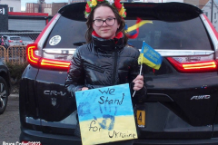 February 25, 2022  New York, 
Car Rally in Support of the Ukraine. 50 cars started the drive from the Coney Island neighborhood in Brooklyn to New York City's Times Square. Cars were decked out with flags and signs in support for the Ukraine.