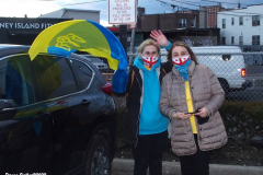 February 25, 2022  New York, 
Car Rally in Support of the Ukraine. 50 cars started the drive from the Coney Island neighborhood in Brooklyn to New York City's Times Square. Cars were decked out with flags and signs in support for the Ukraine.