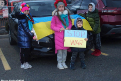 February 25, 2022  New York, 
Car Rally in Support of the Ukraine. 50 cars started the drive from the Coney Island neighborhood in Brooklyn to New York City's Times Square. Cars were decked out with flags and signs in support for the Ukraine.