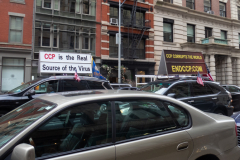 Caravan protesting CCP in Tribeca, NY on Saturday, June 12, 2021.