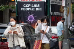 Caravan protesting CCP in Tribeca, NY on Saturday, June 12, 2021.