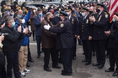 New York City December 31 , 2020 Retirement of NYPD Chief Scholl  Walkout ceremony is the final day that a police officer works where friends, Coworkers and family gather to congratulate them for the service that they provided to the community. Chief Scholl leaves the 60th Precinct in Coney Island Brooklyn.