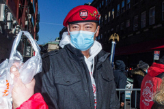 Sliwa and Guardian Angels took part in the parade. Details and people of the NYC Chinese New Year Parade in Chinatown, NYC.  Sunday, February 20, 2022 (C) Bianca Otero