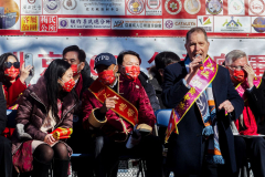 Celebrations of the Chinese Lunar New Year 2022 took place in Chinatown in Manhattan, NYC. It is the Year of the Tiger. 
Hundreds partook in the festivities where there were ceremonial dances, crackers and fireworks. NYC Mayor Eric Adams as well as other local politicians came in attendance. Manhattan, NYC. (C) Bianca Otero