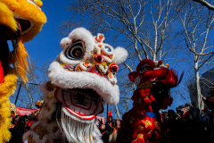 Celebrations of the Chinese Lunar New Year 2022 took place in Chinatown in Manhattan, NYC. It is the Year of the Tiger. 
Hundreds partook in the festivities where there were ceremonial dances, crackers and fireworks. NYC Mayor Eric Adams as well as other local politicians came in attendance. Manhattan, NYC. (C) Bianca Otero