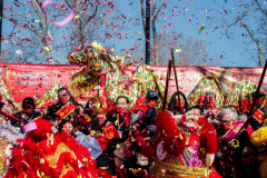Celebrations of the Chinese Lunar New Year 2022 took place in Chinatown in Manhattan, NYC. It is the Year of the Tiger. 
Hundreds partook in the festivities where there were ceremonial dances, crackers and fireworks. NYC Mayor Eric Adams as well as other local politicians came in attendance. Manhattan, NYC. (C) Bianca Otero