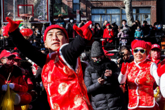 Celebrations of the Chinese Lunar New Year 2022 took place in Chinatown in Manhattan, NYC. It is the Year of the Tiger. 
Hundreds partook in the festivities where there were ceremonial dances, crackers and fireworks. NYC Mayor Eric Adams as well as other local politicians came in attendance. Manhattan, NYC. (C) Bianca Otero