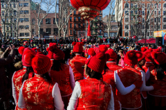 Celebrations of the Chinese Lunar New Year 2022 took place in Chinatown in Manhattan, NYC. It is the Year of the Tiger. 
Hundreds partook in the festivities where there were ceremonial dances, crackers and fireworks. NYC Mayor Eric Adams as well as other local politicians came in attendance. Manhattan, NYC. (C) Bianca Otero