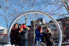 Celebrations of the Chinese Lunar New Year 2022 took place in Chinatown in Manhattan, NYC. It is the Year of the Tiger. 
Hundreds partook in the festivities where there were ceremonial dances, crackers and fireworks. NYC Mayor Eric Adams as well as other local politicians came in attendance. Manhattan, NYC. (C) Bianca Otero