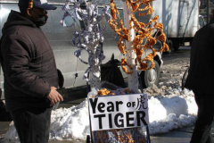 February 1, 2022  New York   
Year of the Tiger Lunar New Year's firecracker Ceremony held in Sara D. Roosevelt Park.in New York City's Chinatown neighborhood.