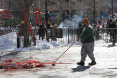 February 1, 2022  New York   
Year of the Tiger Lunar New Year's firecracker Ceremony held in Sara D. Roosevelt Park.in New York City's Chinatown neighborhood.