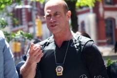 Christopher Meloni seen on the set of "Law and Order: Organized Crime" in Manhattan on 12 May 2021 in New York City