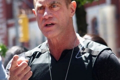 Christopher Meloni seen on the set of "Law and Order: Organized Crime" in Manhattan on May 12, 2021 in New York City