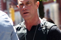 Christopher Meloni seen on the set of "Law and Order: Organized Crime" in Manhattan on May 12, 2021 in New York City