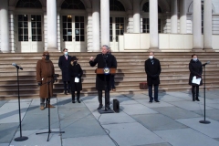 New York, The New York  Democratic  Congressional delegation holds a press conference in front of New York's City Hall with New York City Mayor Bill de Blasio about impeaching President Donald Trump