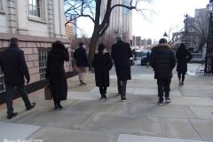 New York, The New York  Democratic  Congressional delegation holds a press conference in front of New York's City Hall with New York City Mayor Bill de Blasio about impeaching President Donald Trump. Rep Carolyn Maloney walks with Mayor bill de Blasio
