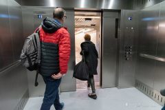 Some things never change, NYC subway riders are always in a hurry.