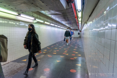 The first few riders emerge from the Clark Street Platform just after 6:00 pm on Wednesday, May 4th.