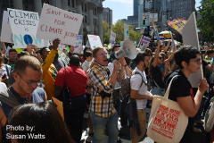 Climate March protest and march against climate change on Broadway in Lower Manhattan on 9/20/2019. Photo by Susan Watts